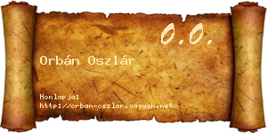 Orbán Oszlár névjegykártya