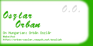 oszlar orban business card